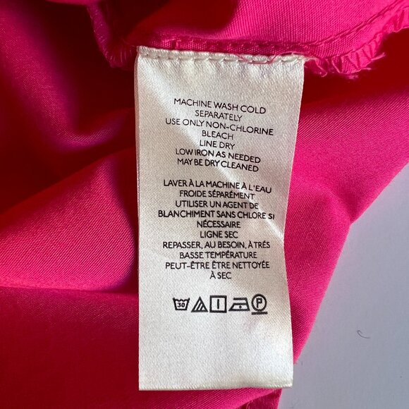 ANTHROPOLOGIE x MAEVE The Bennet Button Down Shirt Cotton Hot Pink Medium - Picture 12 of 13